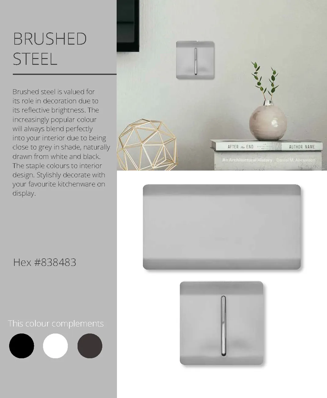 Brushed Steel Wiring Accessories Trendi Decorative Screwless Brushed Steel Wiring Accessories Trendi Decorative Screwless